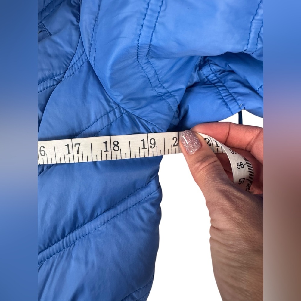 Michael Kors Women’s Blue Quilted Down Puffer Jacket with High Collar Size Large - Picture 6 of 10